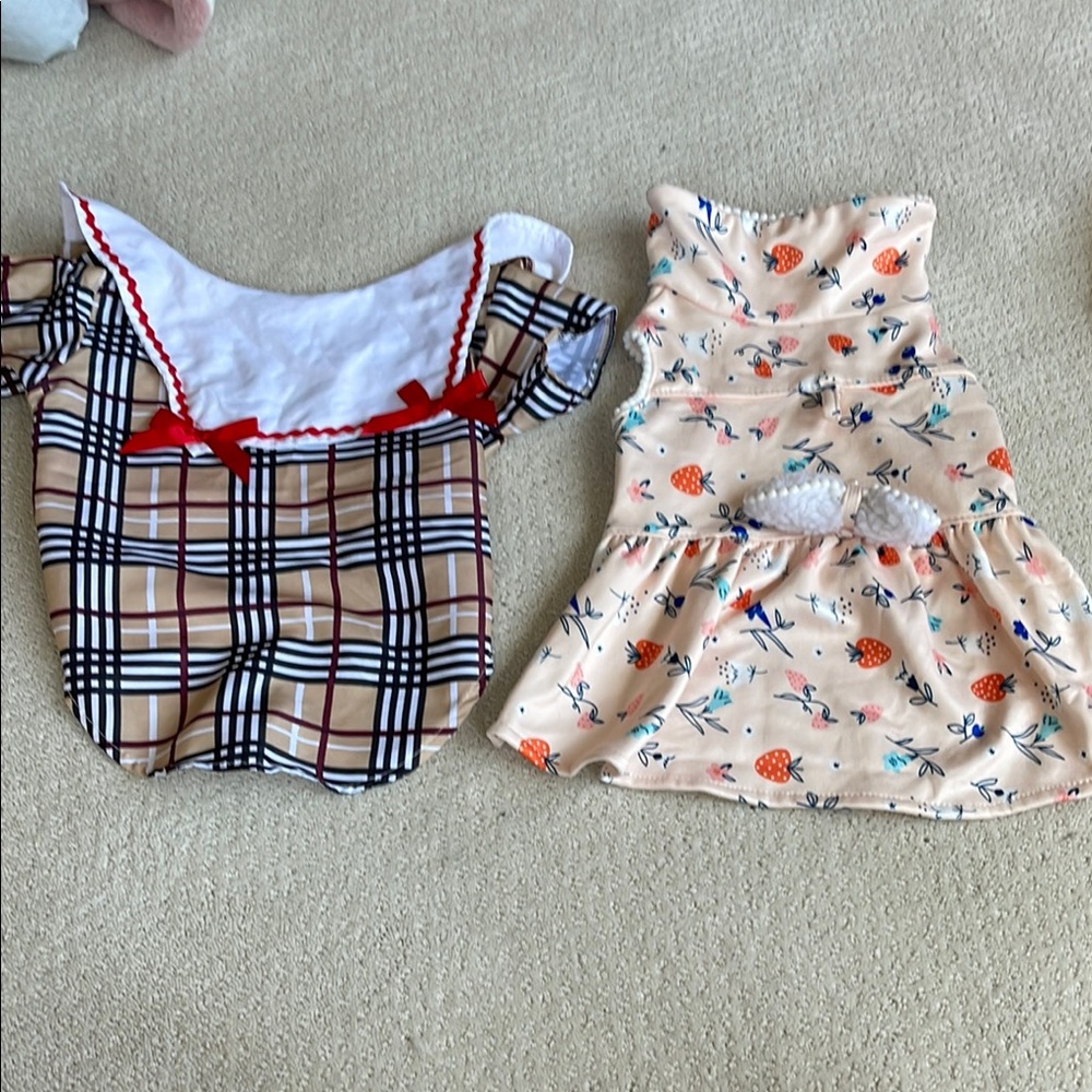 Plaid and Floral Dog  Dresses
